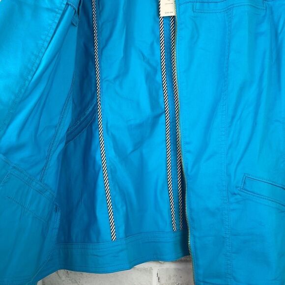 Chicos Jacket Cotton Luxe Twill Beachside Blue Size 3 Large New w/Tags - Picture 6 of 9